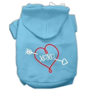 Xoxo Screen Print Pet Hoodies Baby Blue Size Sm (10)